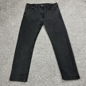 Levis 505 Jeans Mens 40x32‎ Black Regular Straight Mid Rise Denim